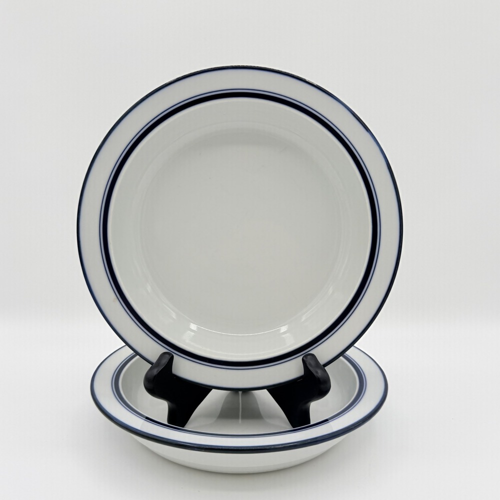 Dansk Christianshavn Bistro Blue Rim‎ Soup Bowls, Set of 2 – Japan